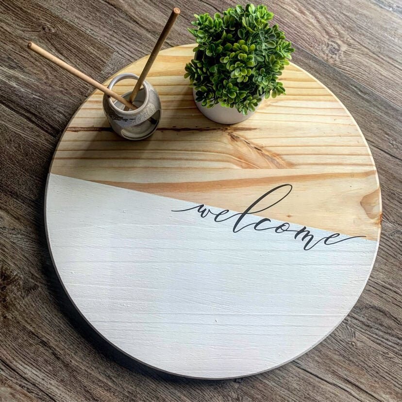 Personalized Round Wooden Board Etsy