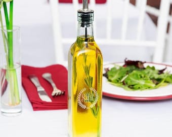 Personalized oil dispenser Bottle with Pour Spout