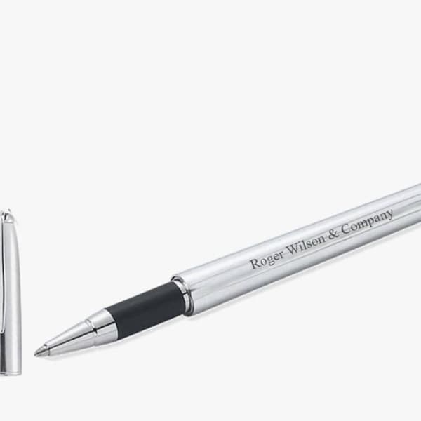 Personalized Weighted Premium Executive Silver Rollerball Pen