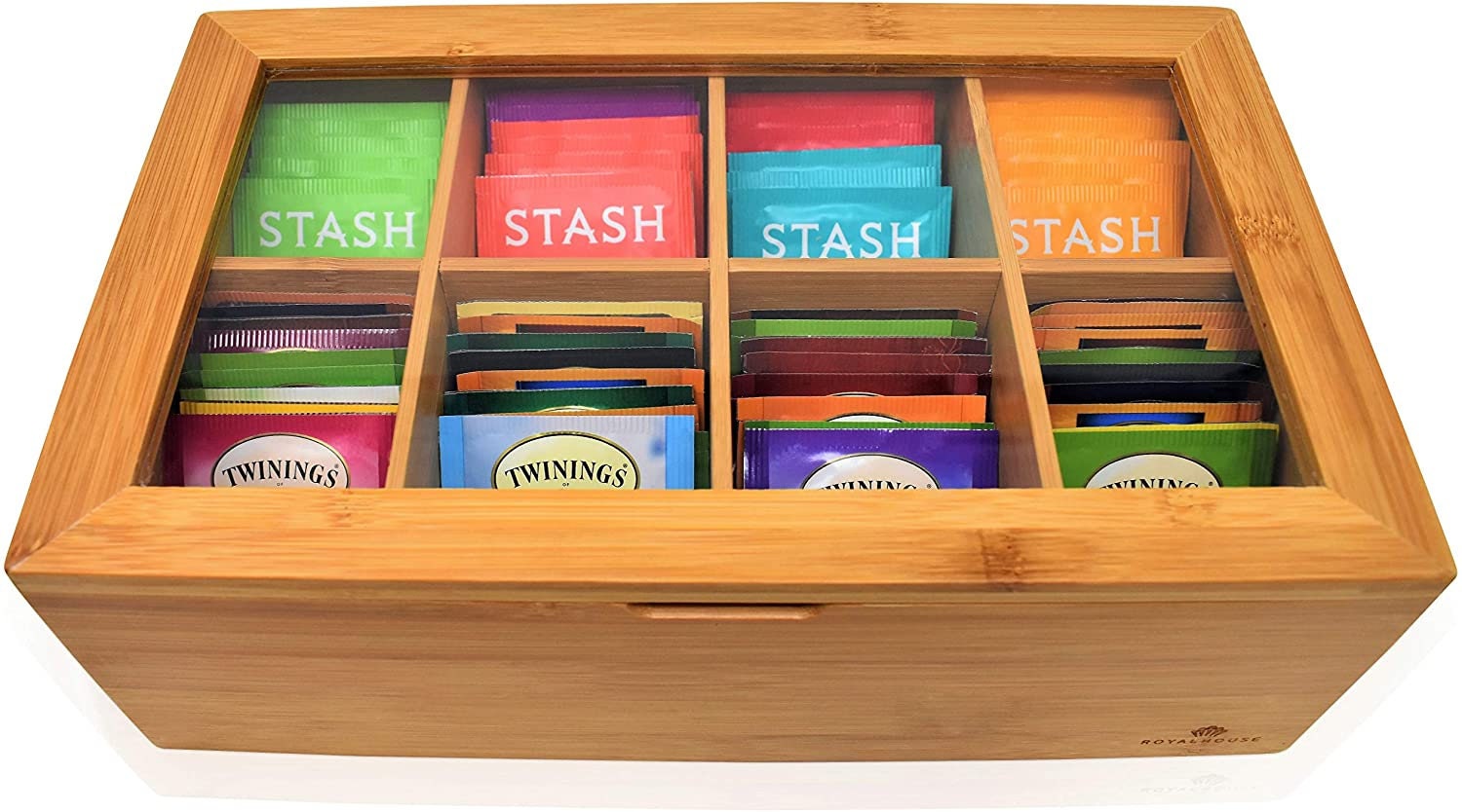 Bamboo Tea Box Tea Bags Organizer Tea Storage Wood Chest Etsy