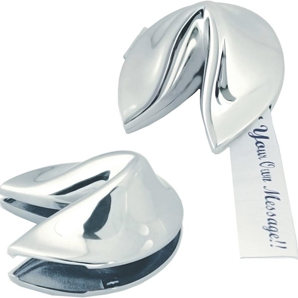 Custom Personalized Non-Tarnishing Silver Fortune Cookie Paperweight