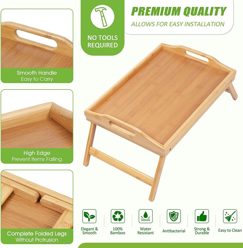 Personalized Bed Tray Table Folding Legs With Handles Etsy