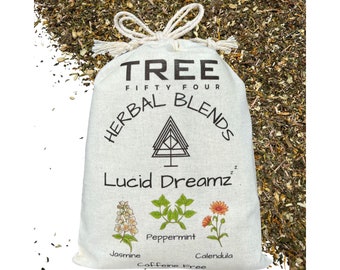 Lucid Dreamz Herbal Tea Blend in Double Drawstring Sachet | Organic | Loose, No Caffeine