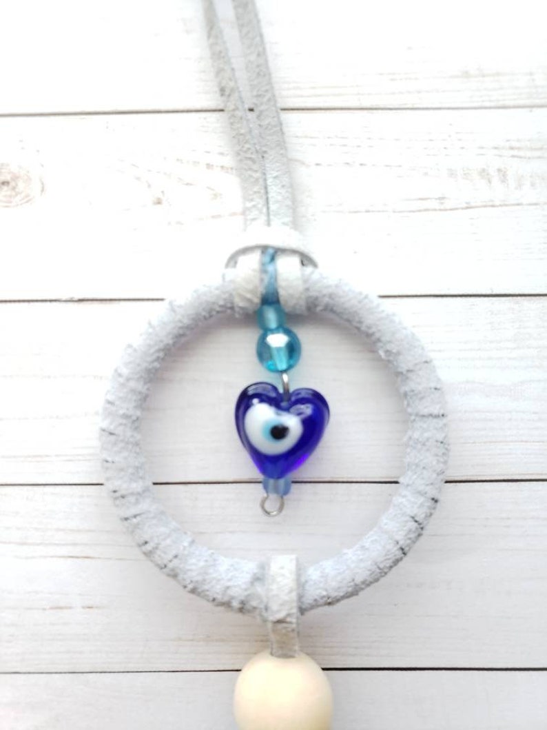 wall decor also great for keychains and back packs Blue feather evil eye purse decor