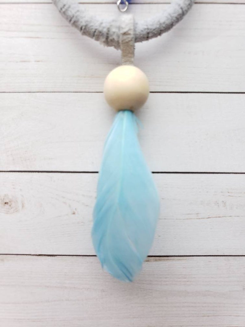 wall decor also great for keychains and back packs Blue feather evil eye purse decor