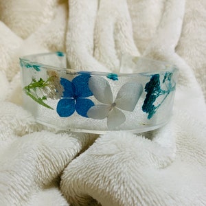 Custom floral resin cuff bracelets
