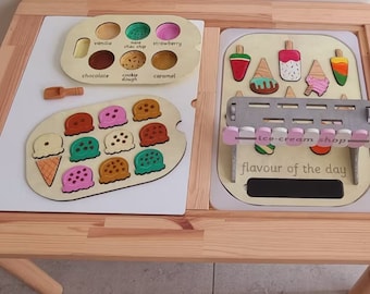 Ice cream shop flisat table inserts