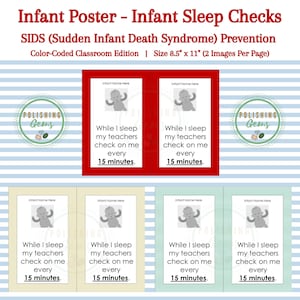 Editable Poster, Infant Sleep Safety Instant Download, SIDS Sudden Infant Death Syndrome Prevention Crib Posters, Add Name - Infant&#39;s Photo
