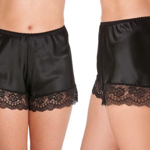 Black Satin French Knickers