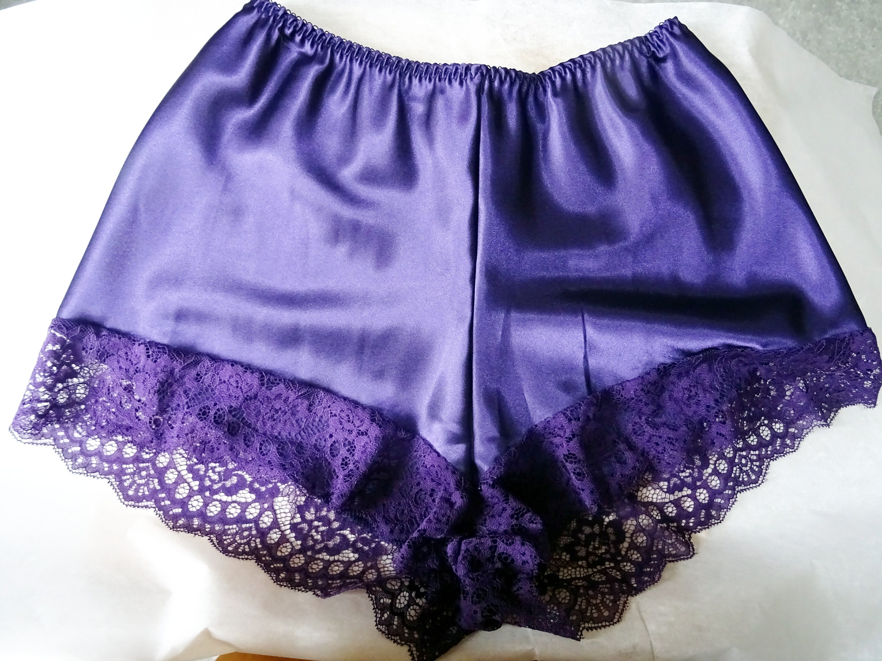 Purple Satin French Knickers Etsy UK