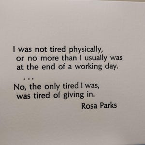 Tarjeta motivacional de Rosa Parks