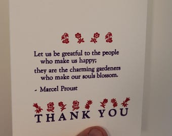 Thank You Cards with Literature Quotation