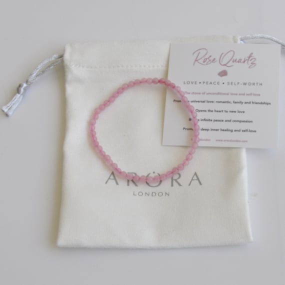 Rose Quartz Crystal Bead Bracelet: Dainty Gemstone, Love & Friendship