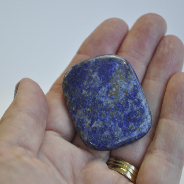 Lapis Lazuli Palm Stone for Self-awareness Peace Transformation 40mm Crystal Polished Gemstone