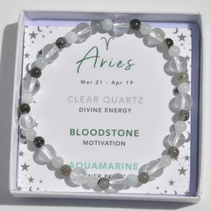 Aries Bracelet - Zodiac Crystal Bracelet - Star Sign Crystal Bracelet - Birthstone Crystal Gift - Aries Zodiac Birthday - Gift for Her