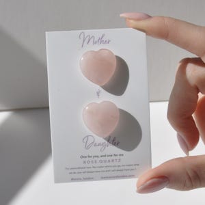 Mother Daughter Rose Quartz Hearts: Pocket Crystals Gift