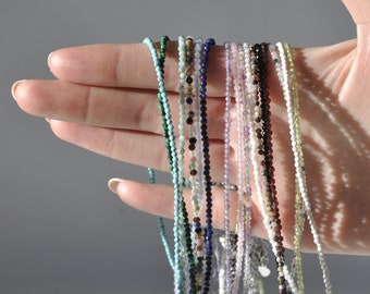 Dainty Gemstone Choker Necklace: Faceted Crystal Bead Boho Layering Necklace
