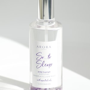 Slaap: kussenspray lavendel, etherische oliespray lavendel en bergamot, kamerspray met amethistkristal, 100% natuurlijke aromatherapie