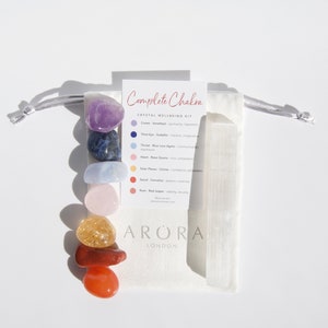 Kit completo de bienestar con cristales de chakras, conjuntos de chakras, set de regalo de chakras, cristales curativos, colección de cristales de chakras, regalos de cristales