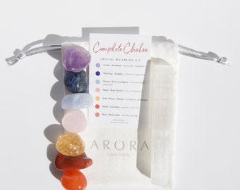 Complete Chakra Crystal Wellbeing Kit, Chakra Sets, Chakra Gift Set, Healing Crystals, Chakra Crystal Collection, Crystal Gifts