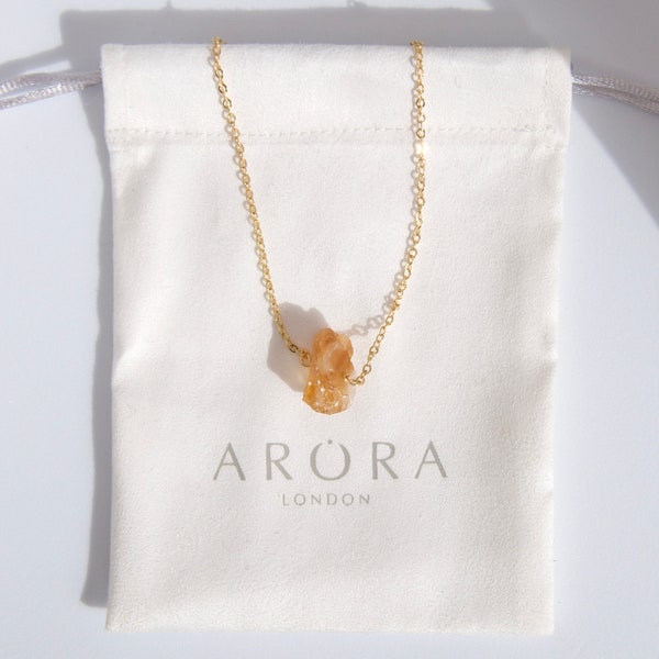 Citrine Raw Crystal Necklace Natural Stone Necklace Crystal Necklace Raw Crystal Jewellery Raw Crystal Gift