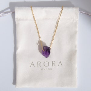 Amethyst Necklace, Raw Amethyst Necklace, February Birthstone,  All Natural Genuine Crystal Gemstone Necklace, Gift for Her