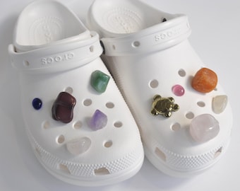 Ciondoli per zoccoli con pietre preziose di cristallo: decorazioni per scarpe, cristalli autentici (set da 10)