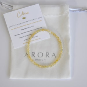 Citrine 4mm Crystal Gemstone Bead Bracelet for Inspiration