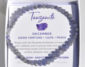 Tanzanite Crystal Bracelet: December Birthstone Gift