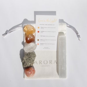 Live in the Light Crystal Kit, Kristall Set, Kristalle zur Inspiration, Kristalle für Energie, Heilsteine, Kristalle Geschenke, Citrin Kristalle