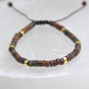 Picasso Jasper Bead Bracelet: Dainty Boho Gemstone Jewelry