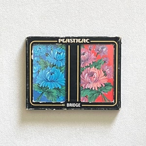 Carte da gioco vintage Plastilac Bridge Chrysanthemum