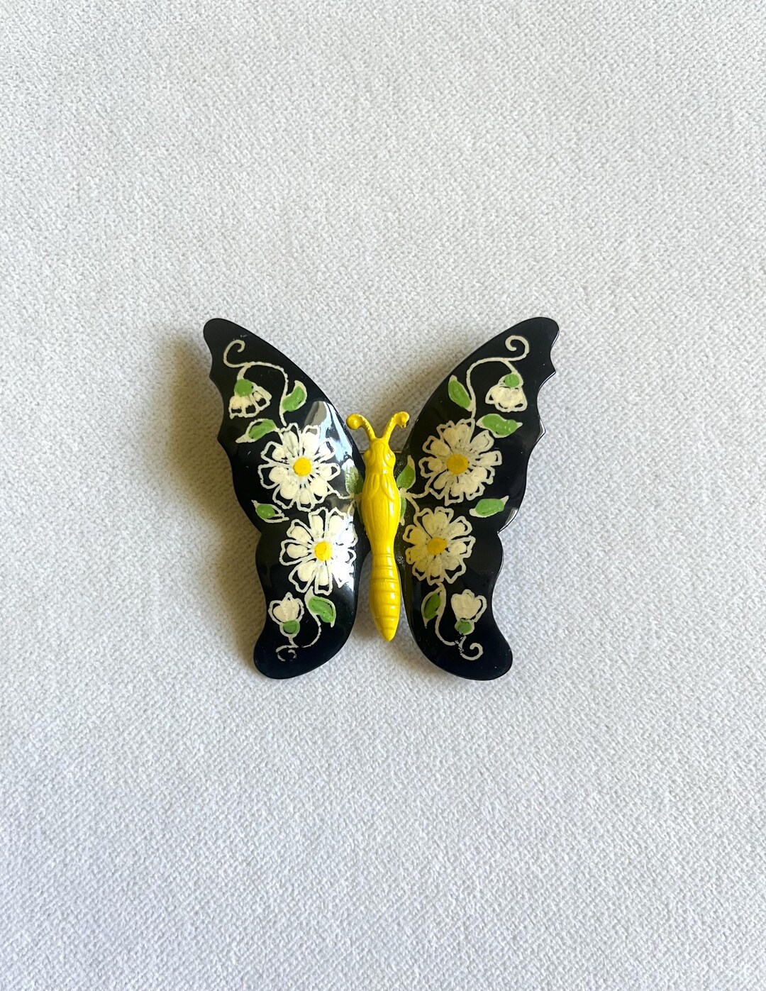 Broche Papillon Vintage Argent 925 - Années 60 - Émail Guilloché Jeronimo Fuentes