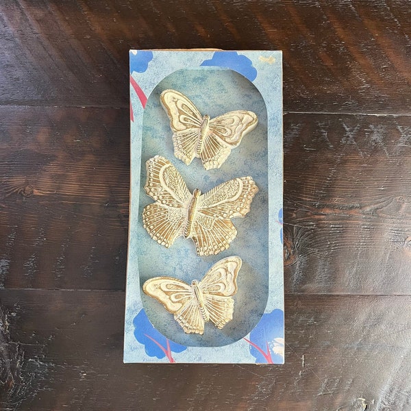 1983 Miller Studio Chalkware Butterfly Wall Plaques