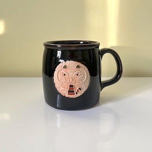 Vintage Otagiri Cat Cameo Stoneware Coffee Mug