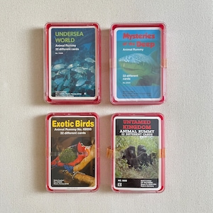 NOS Kavel van 4 Vintage Safari Limited Rummy-kaartspellen