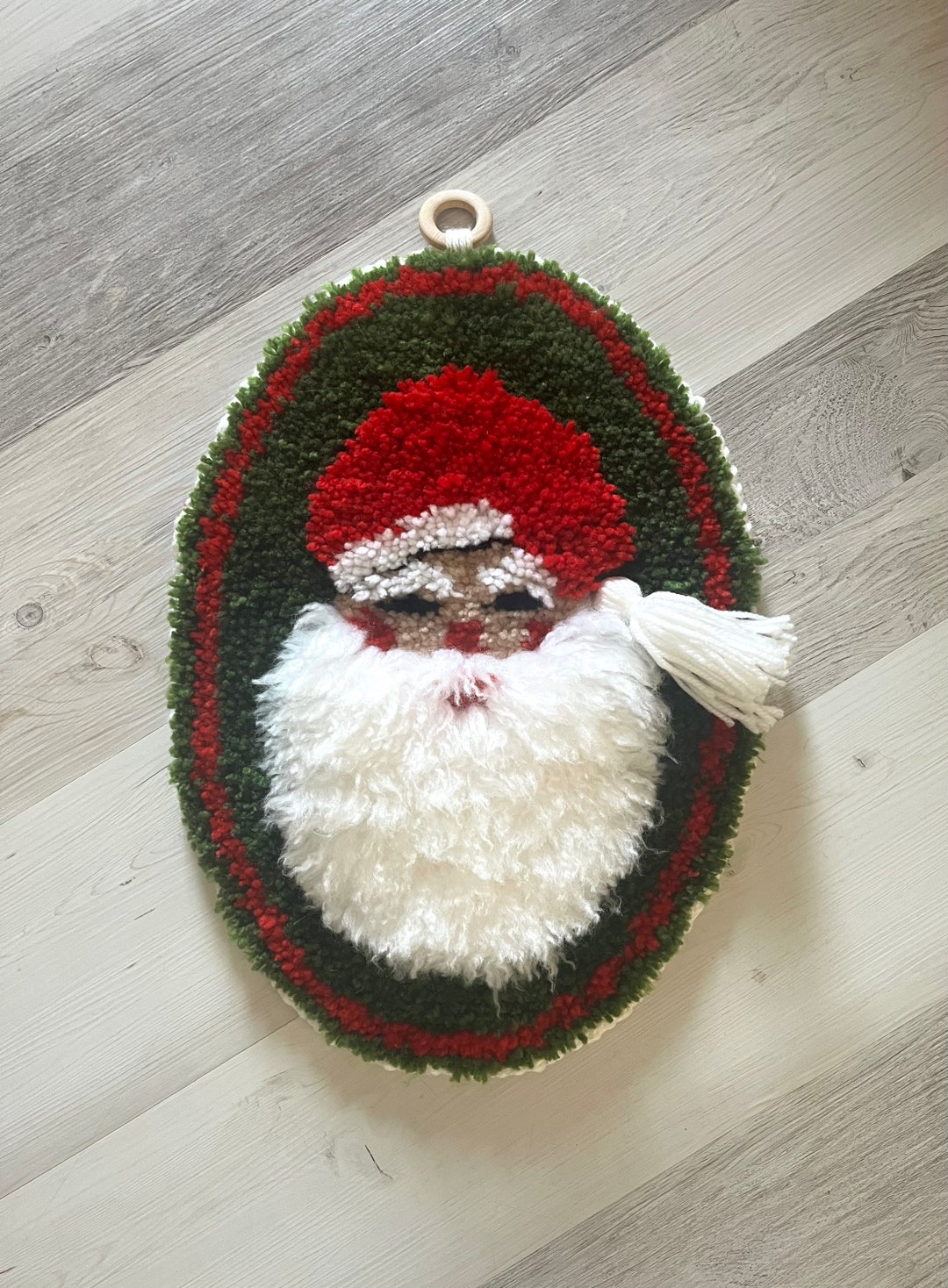 Vintage Latch Work Santa Claus Wall Hanging Etsy