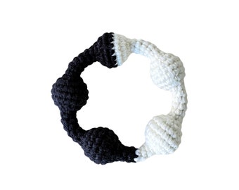 Black and White Crochet Grasping Ring