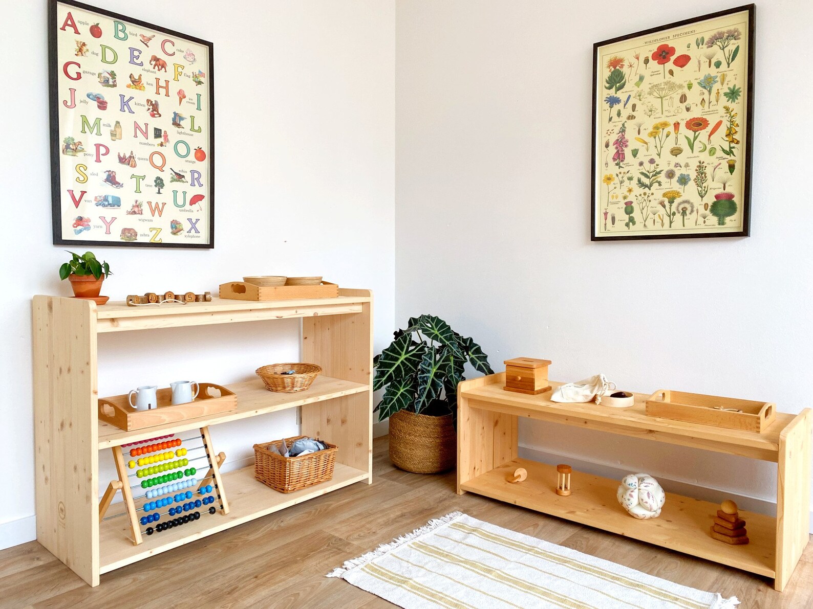 Montessori Low Baby Shelf Solid sustainably harvested wood Etsy