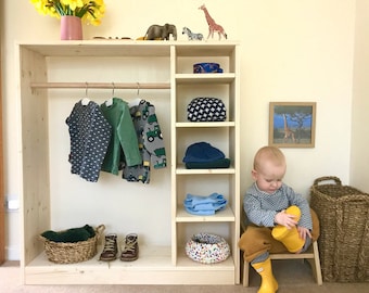 Montessori Wardrobe -FREE SHIPPING in EU- Solid sustainably harvested wood