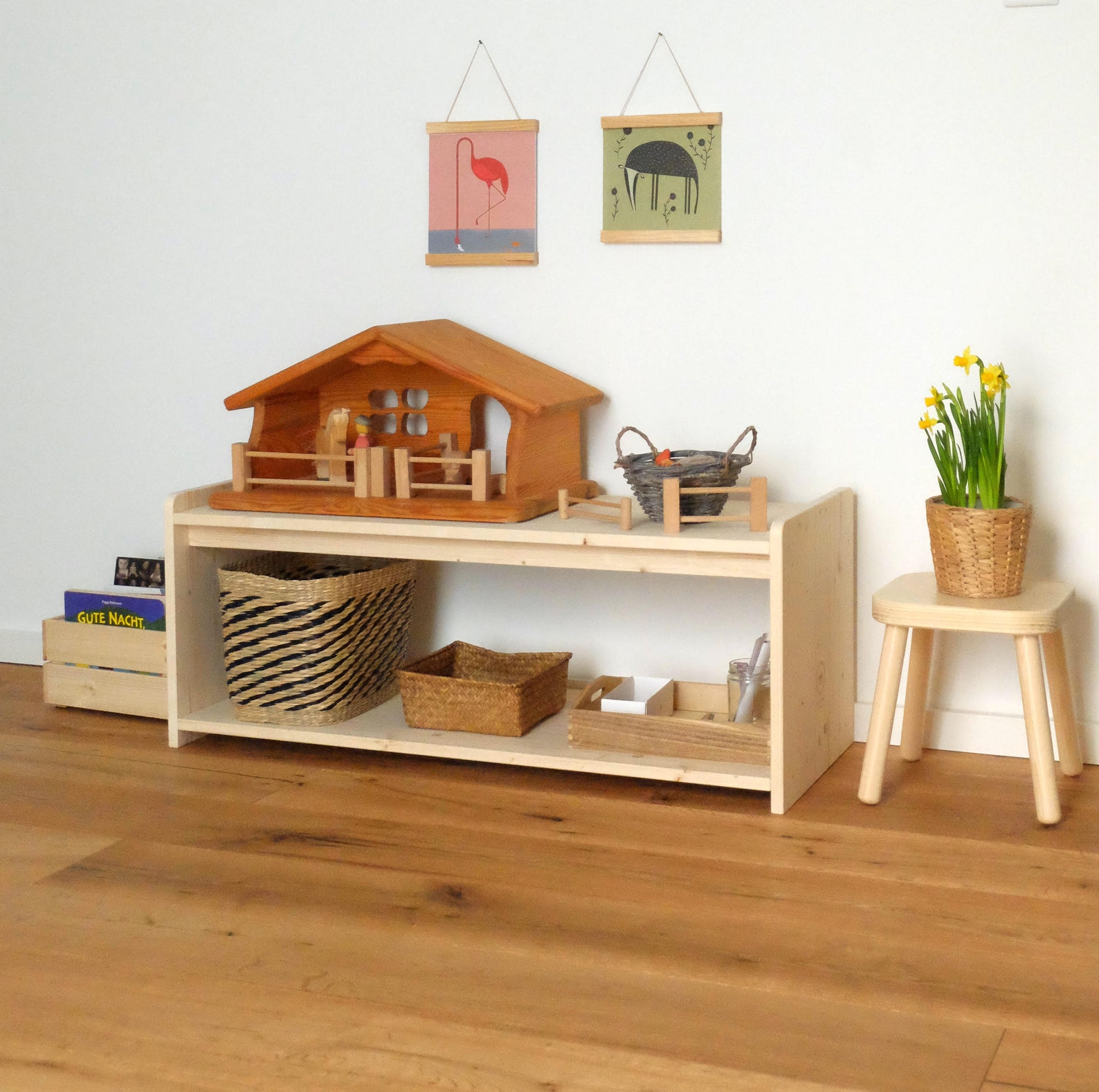 Montessori Low Baby Shelf FREE SHIPPING in EU Solid Etsy