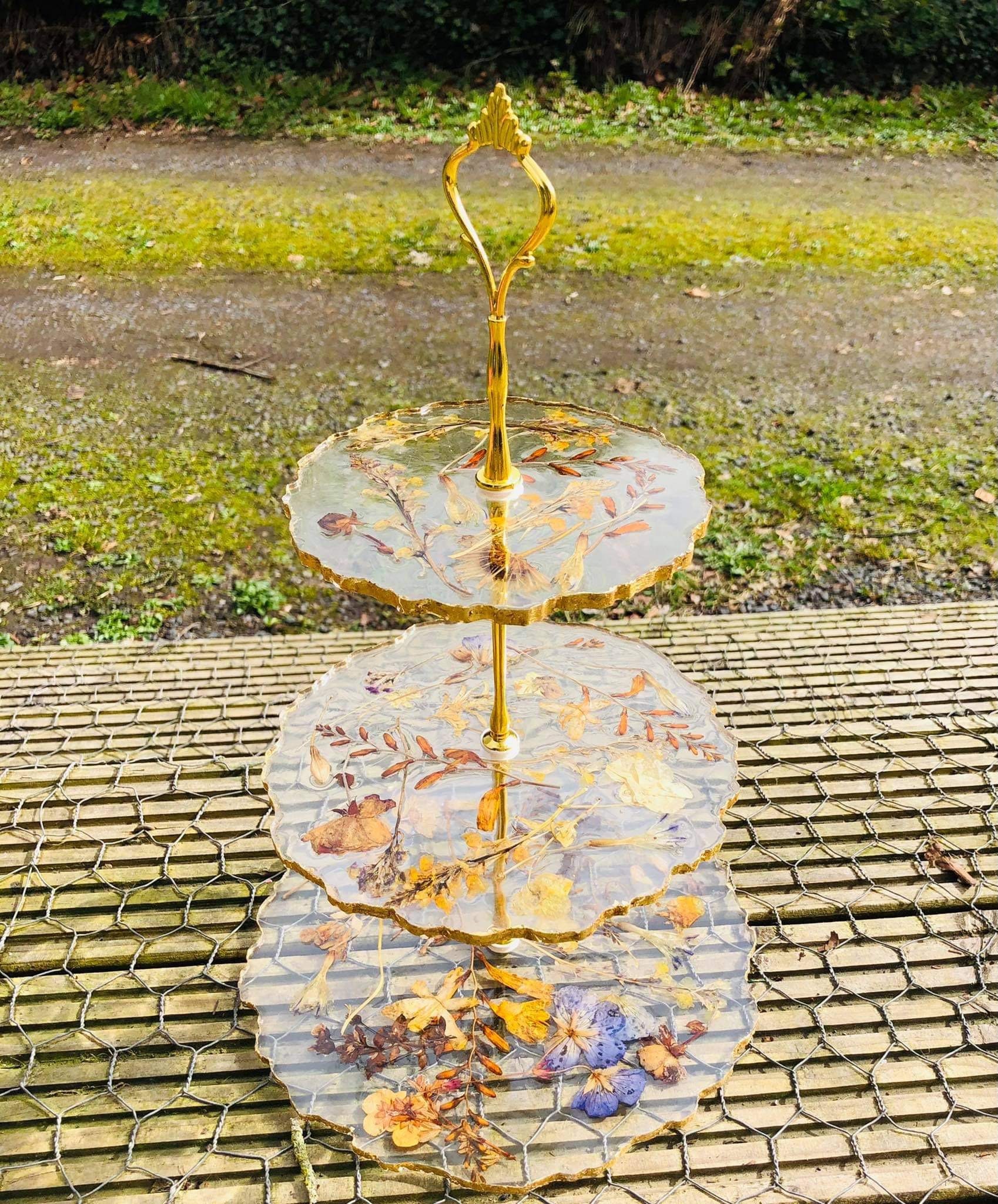 Irish Wild Flower Cake Stand Etsy