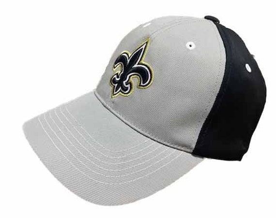 Grey and Black Fleur De Lis Saints Hat 