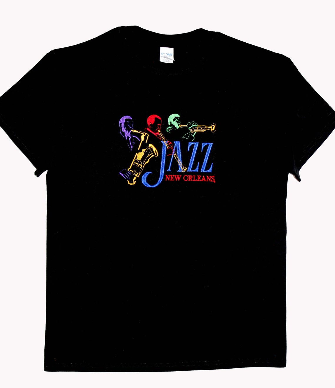New Orleans Jazz Embroidered T Shirt Etsy