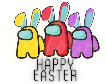 AMOnG us Easter digital download PNG, sublimation design, screen print transfer download, digital file, among us PNG, easter PNG