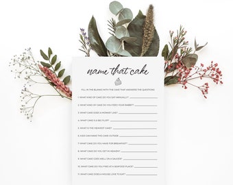 Name That Cake Game, Bridal Shower Game, Wedding Shower Games, Bridal Game Idea, Guessing Game