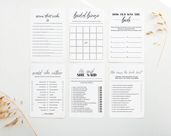 Bridal Shower Games Bundle, Bridal Shower Games Template, Simple Bridal Games Set, Guessing Games, Party Games, Instant Download
