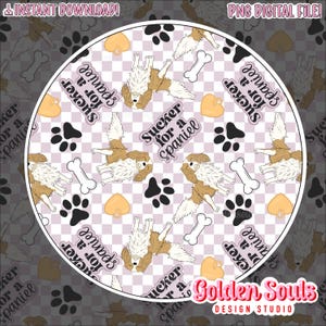 Spaniels | Dog | Seamless Digital Design | Main and coordinate | Fabric Pattern | Stickers | PNG | Shirt | wallpaper | Seamless