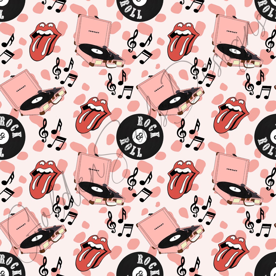 2 Seamless Pattern Files Rolling Stones Etsy