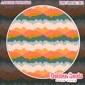 July Mountains | Seamless | Digital Design | Main and coordinate | Fabric Pattern | Stickers | PNG | Shirt | wallpaper | gender neutral